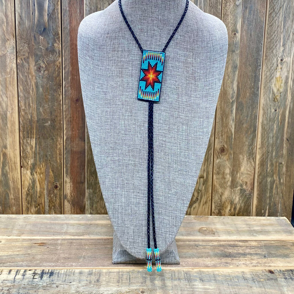 Beaded bolo tie