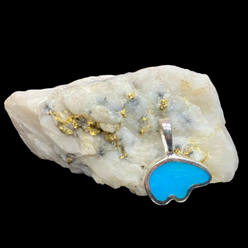 Small Sterling Silver Turquoise Bear