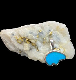 Small Sterling Silver Turquoise Bear