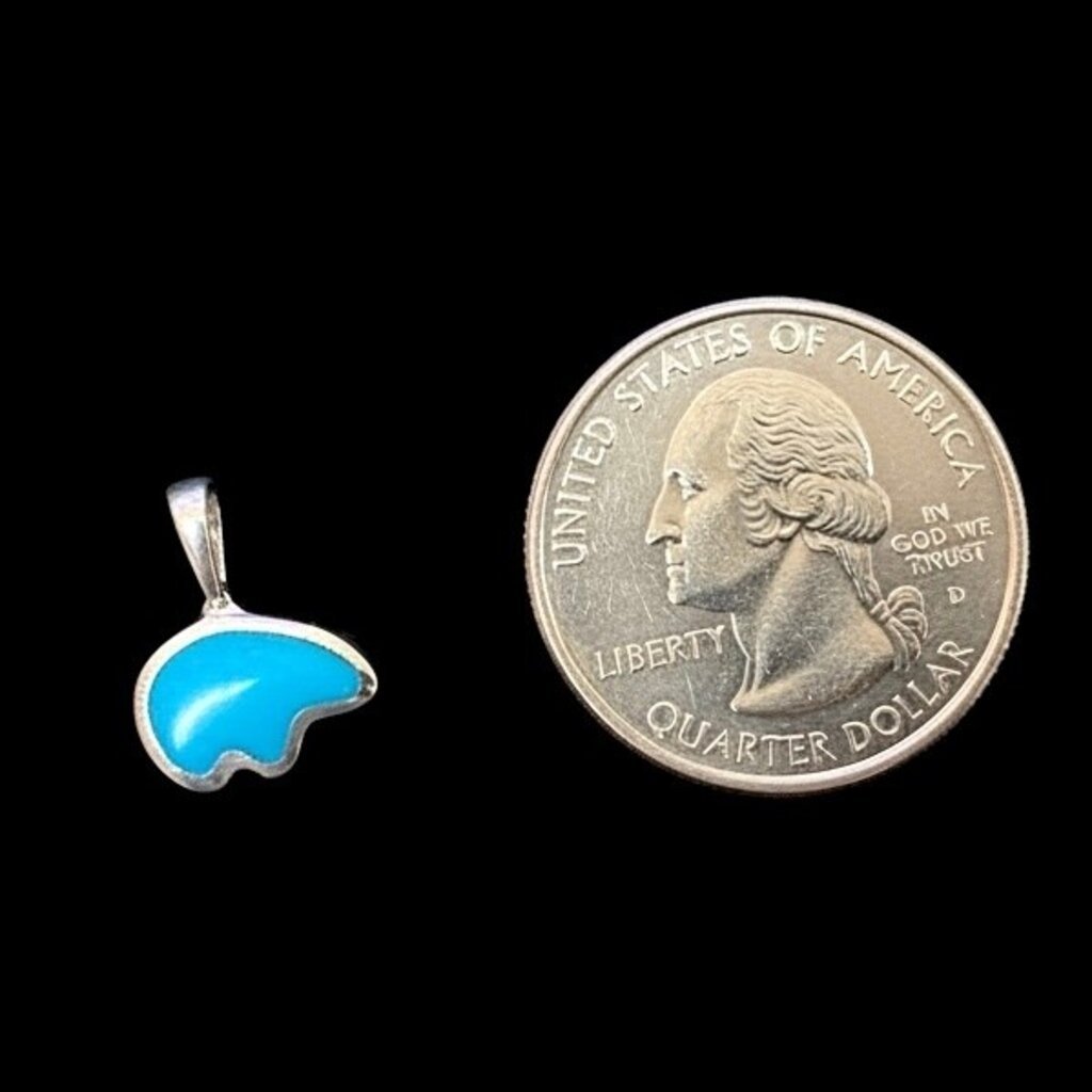 Small Sterling Silver Turquoise Bear