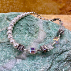 White & Silver Bracelet by Coeur de Lion