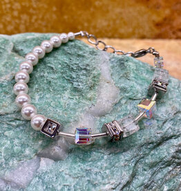 White & Silver Bracelet by Coeur de Lion