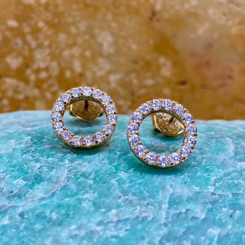 Crystal Circle Earrings by Coeur de Lion