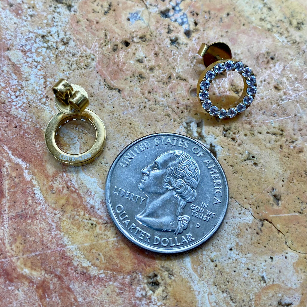 Crystal Circle Earrings by Coeur de Lion