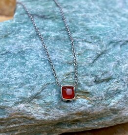 Birthstone Necklace Silver-