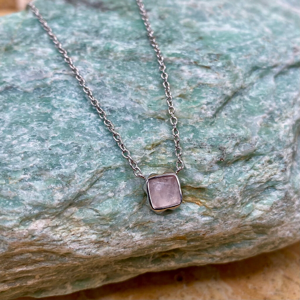 Birthstone Necklace Silver-