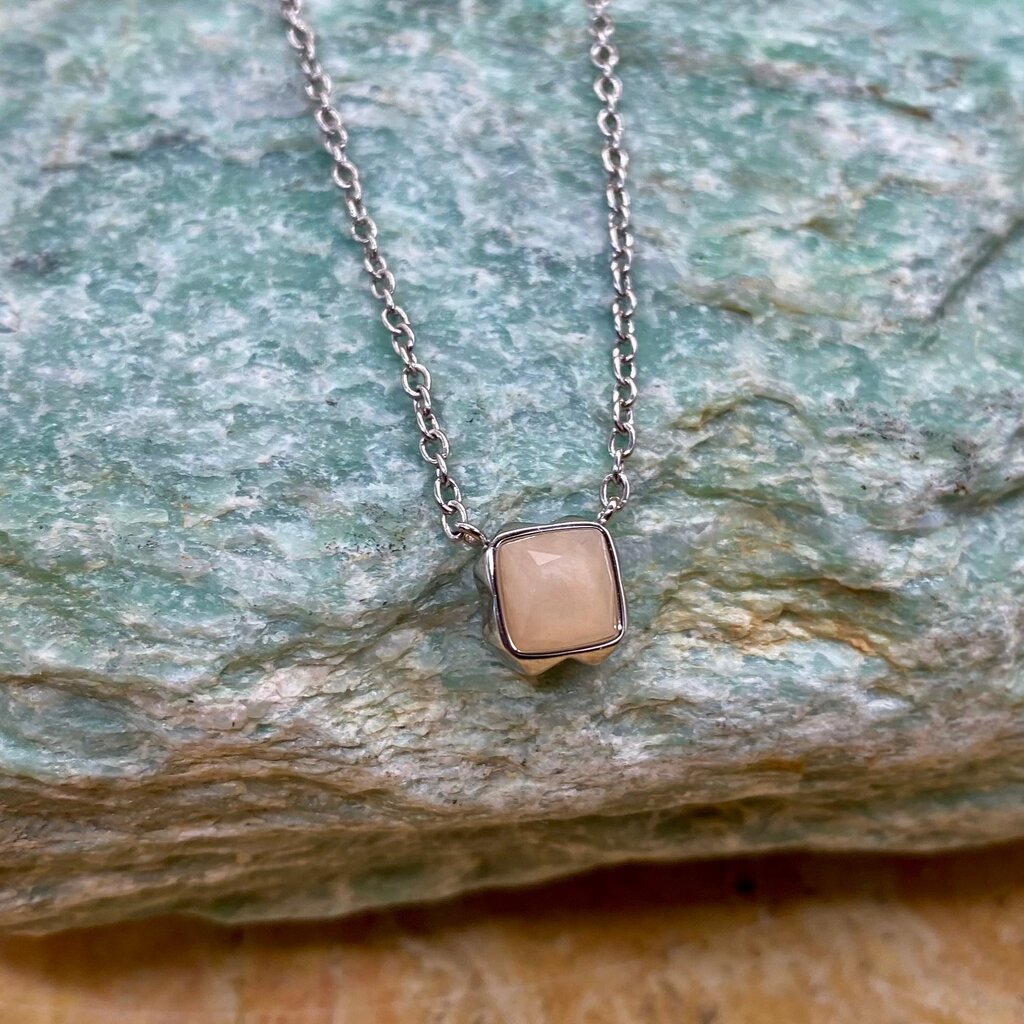 Birthstone Necklace Silver-