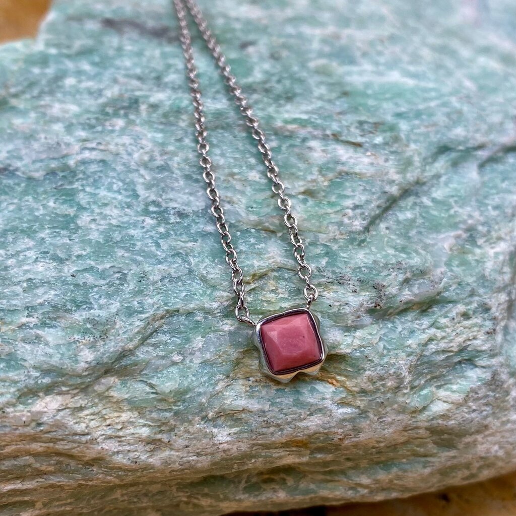 Birthstone Necklace Silver-