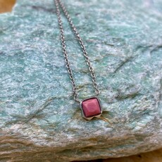 Birthstone Necklace Silver-