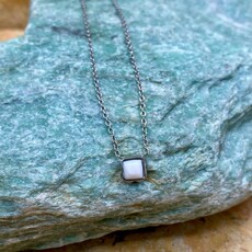 Birthstone Necklace Silver-