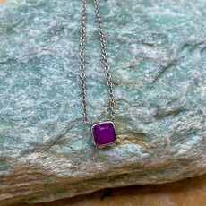 Birthstone Necklace Silver-