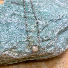 Birthstone Necklace Silver-