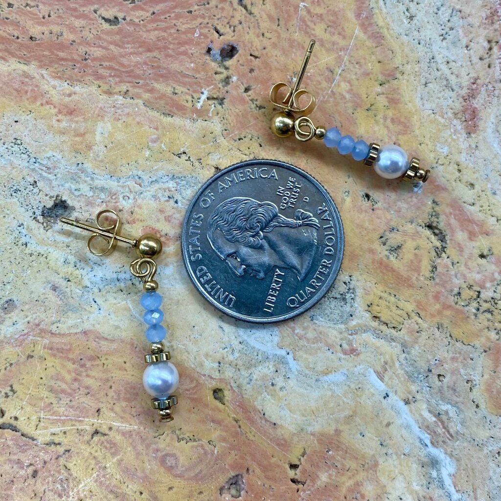 Light Blue Stickpin Earring by Coeur de Lion