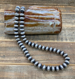 SILVER NUGGET 26" Navajo Pearls by Byannen Halwood