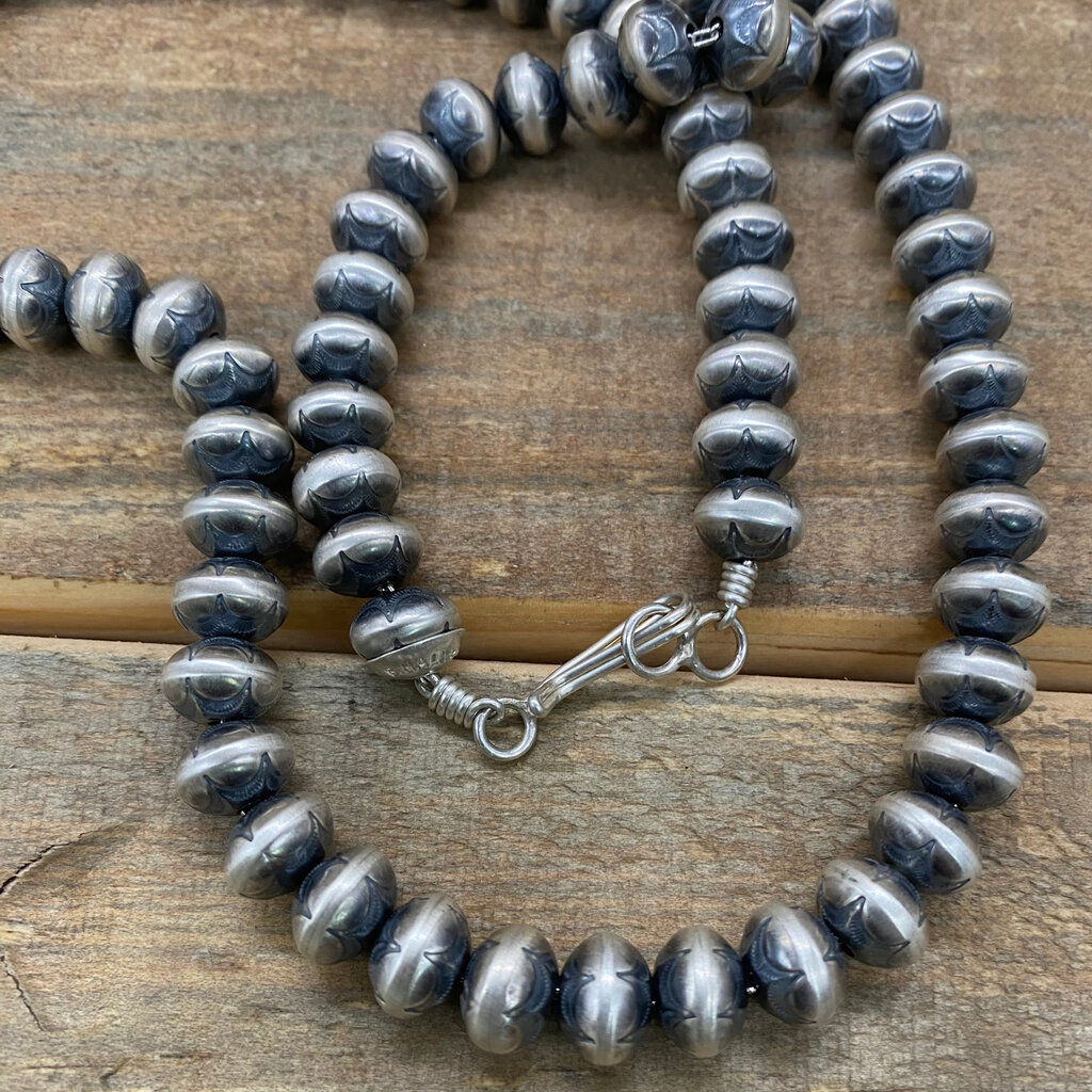 26" Stamped Navajo Beads by Bryannen Halwood