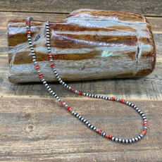 21" Spiny Oyster Shell/Navajo Pearl Necklace