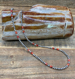 21" Spiny Oyster Shell/Navajo Pearl Necklace
