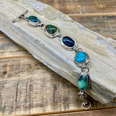 Turquoise 5-stone link bracelet