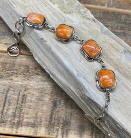 Spiny Oyster 4-stone Link Bracelet by Sheena Jack