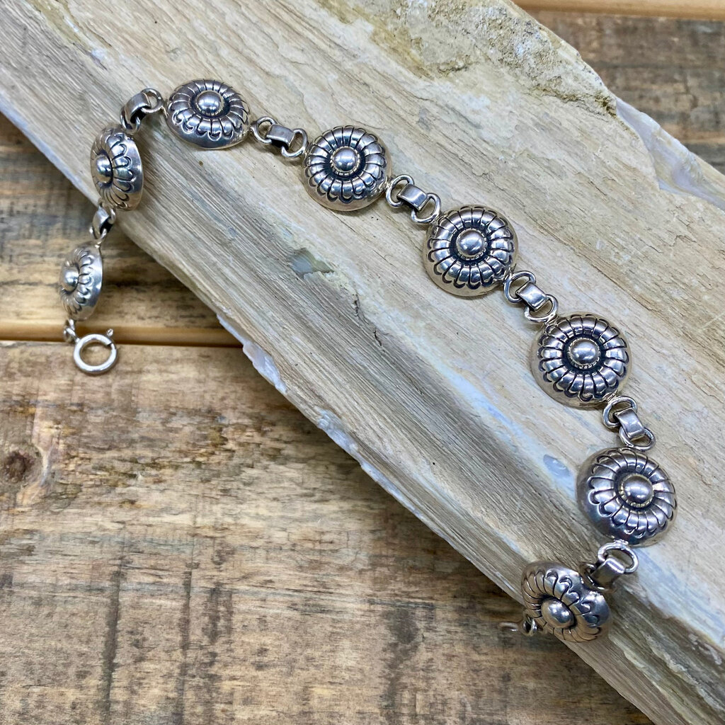 Stamped Sterling Silver Link Braclet 8"