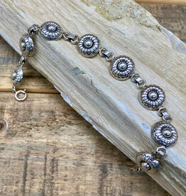 Stamped Sterling Silver Link Braclet 8"