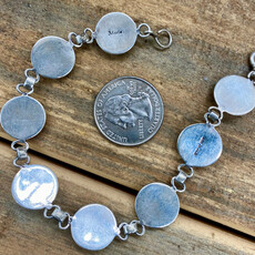 Stamped Sterling Silver Link Braclet 8"