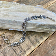 Silver Stamped Link Bracelet