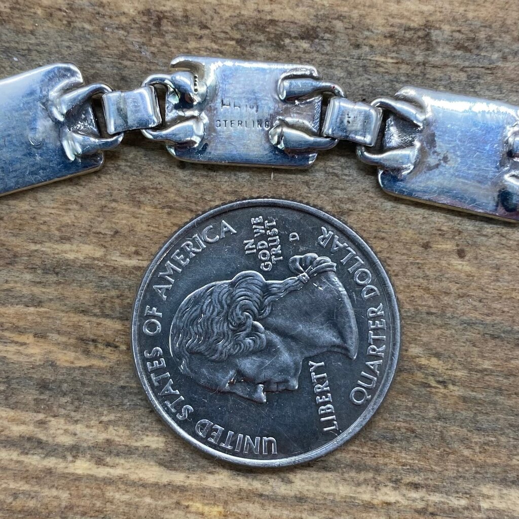 Silver Stamped Link Bracelet
