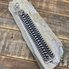 Silver 5-strand Navajo Pearl Bracelet