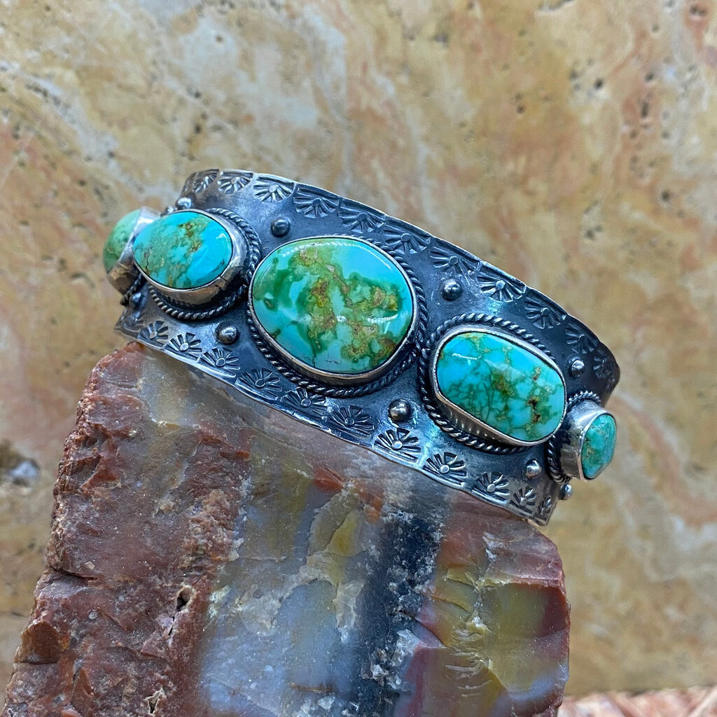 NV turquoise 5-stone cuff 7.5"