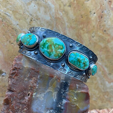 NV turquoise 5-stone cuff 7.5"