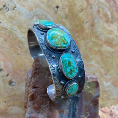 NV turquoise 5-stone cuff 7.5"
