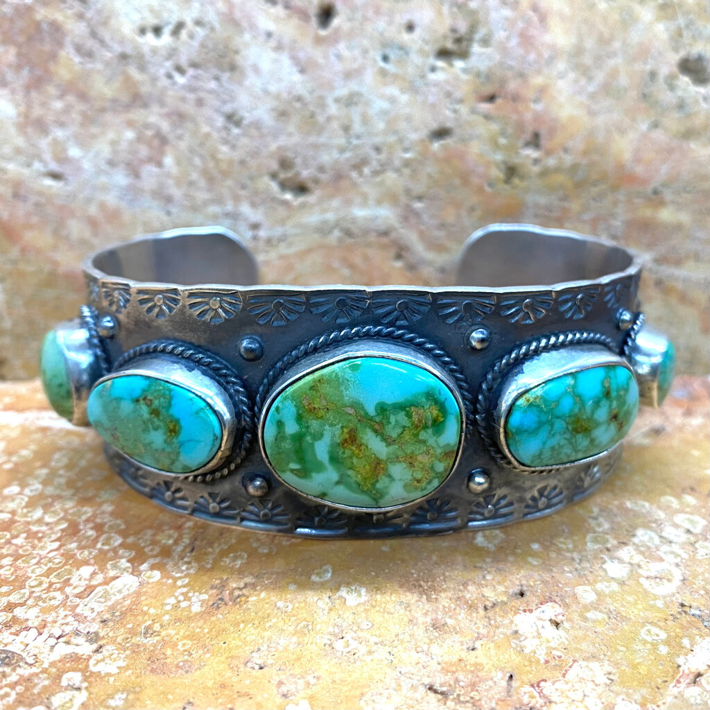 NV turquoise 5-stone cuff 7.5"