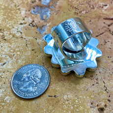 #8 turquoise 13-stone ring - adj.