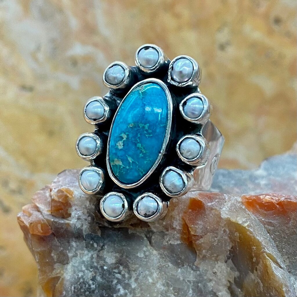 Old man mine, NV turquoise w/ pearls - adj.