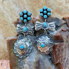 NV blue turquoise concho earrings