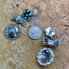 NV blue turquoise concho earrings
