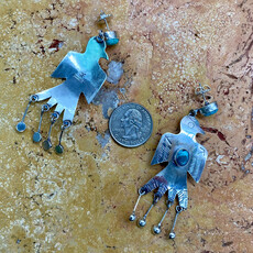 NV turquoise earrings w/ thunderbirds