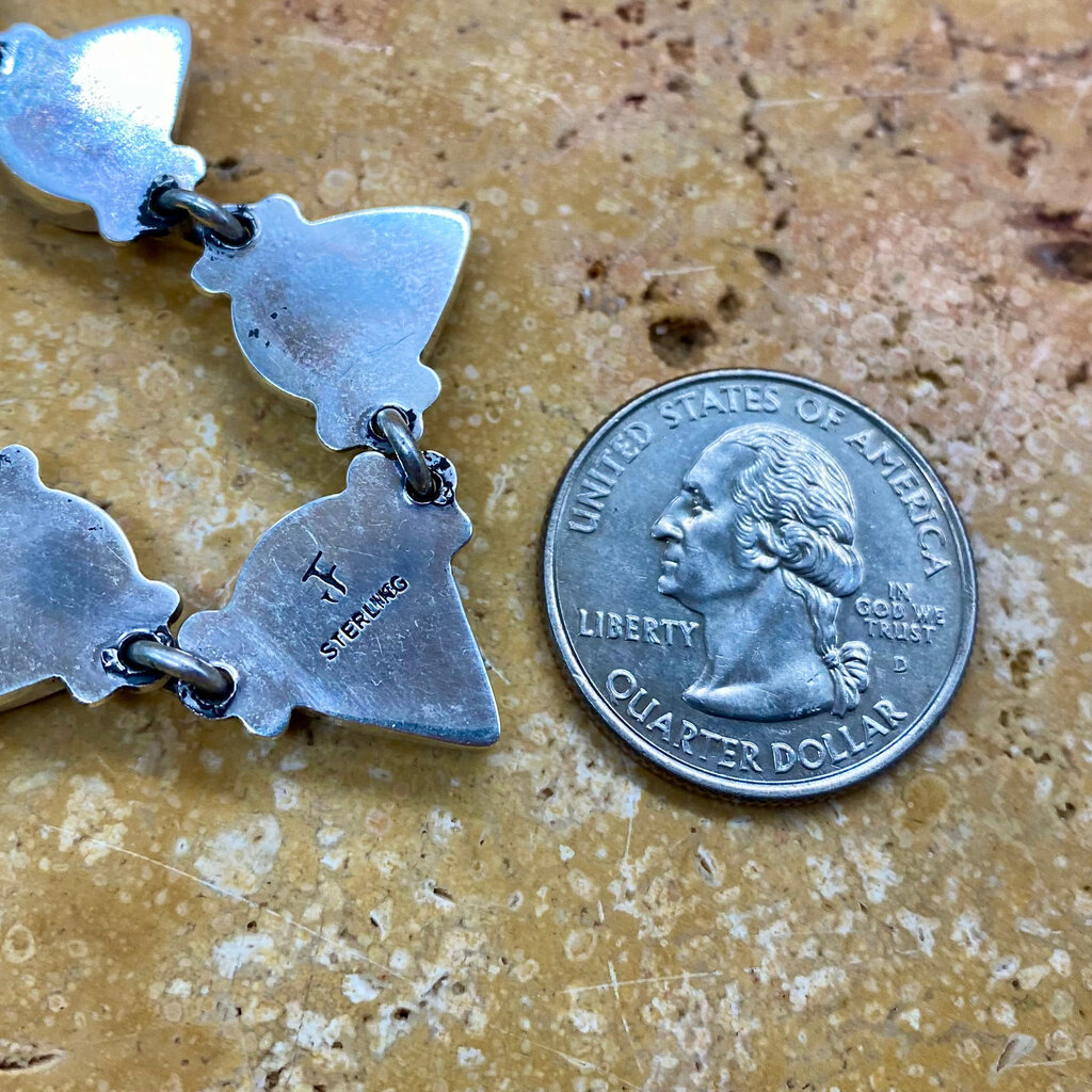 Old man mine, NV turquoise 7-stone teardrop neckalce  18"
