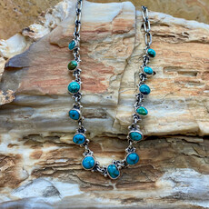 Old man mine, NV turquoise 13-stone  necklace - 18"