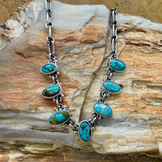 Royston turquoise 7-stone necklace - 18"