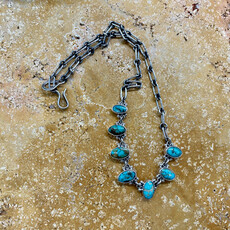 Royston turquoise 7-stone necklace - 18"