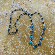 Old man mine, NV turquoise 9-stone neckalce - 18"