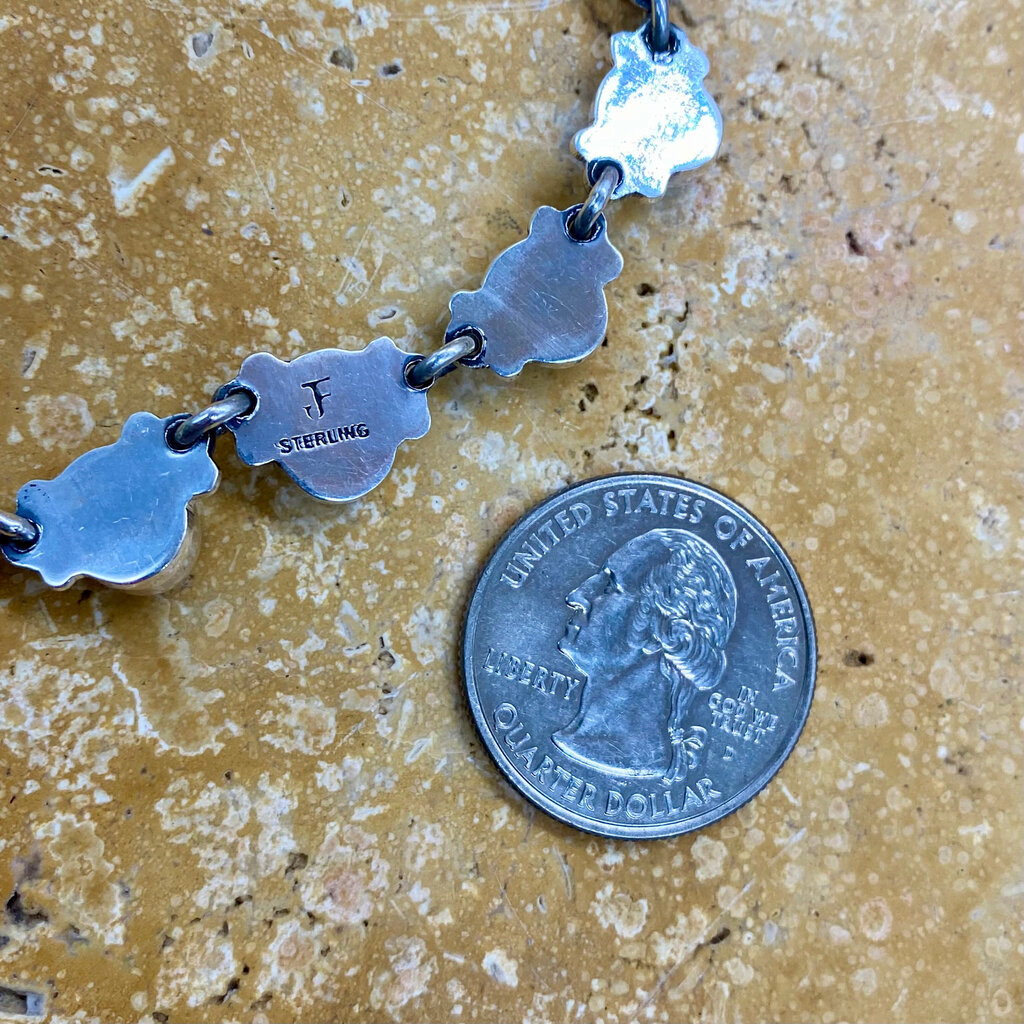 Old man mine, NV turquoise 9-stone neckalce - 18"