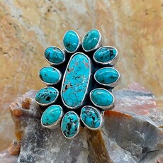 Golden hills turquoise ring - adj.