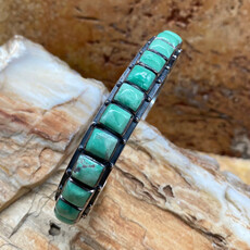 Green turquoise cuff - 7"