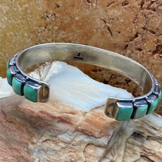 Green turquoise cuff - 7"