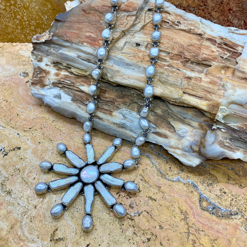 18" Pearl Variety Stone Necklace