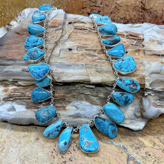 25 stone turquoise 18" necklace
