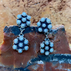 Double flower fresh water pearl earrings
